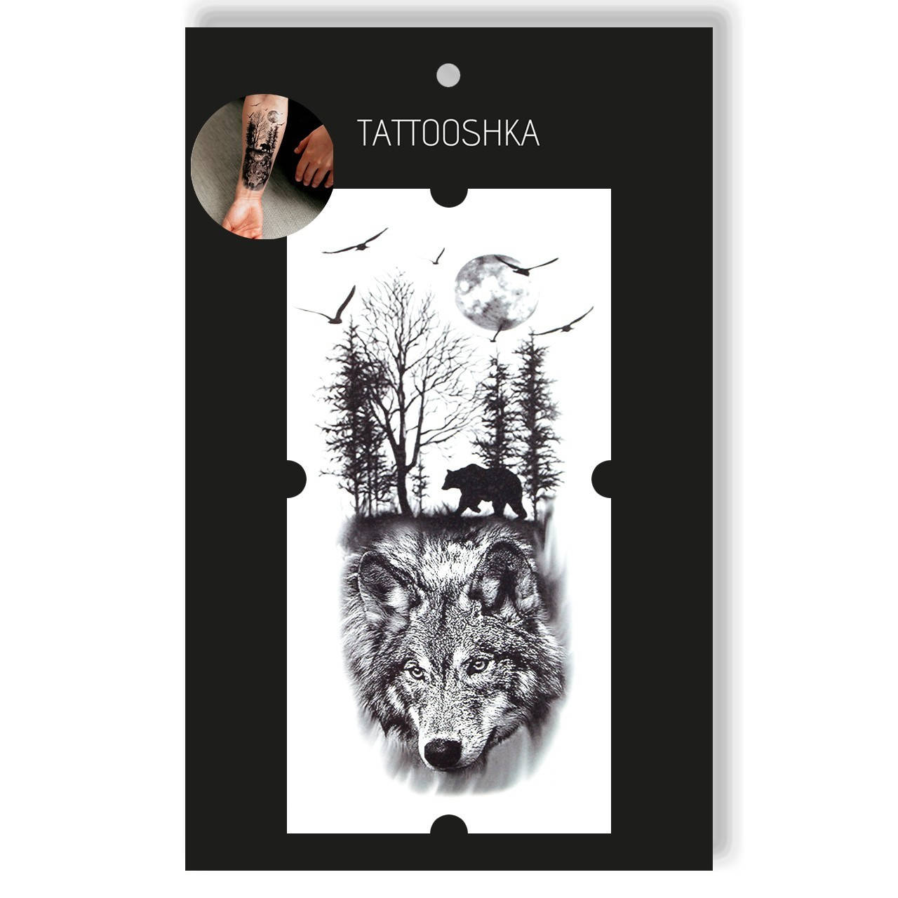 

Временная тату Tattooshka Дикий волк XQB-108