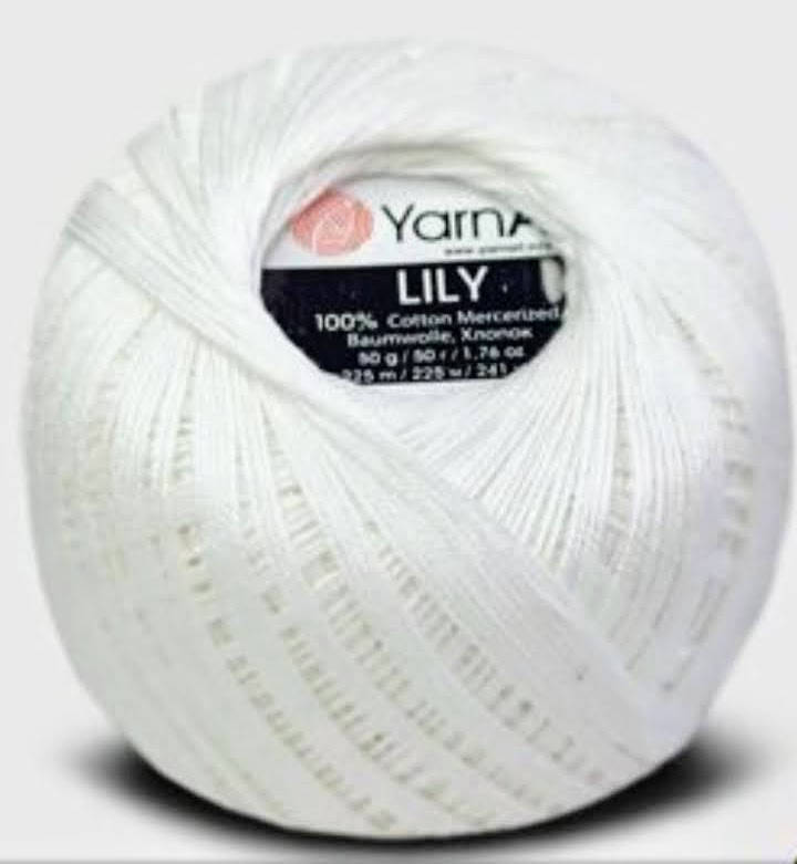 

Пряжа летняя хлопковая YarnArt Lily Ярнарт Лили 100% хлопок, Турция 1000 белоснежный