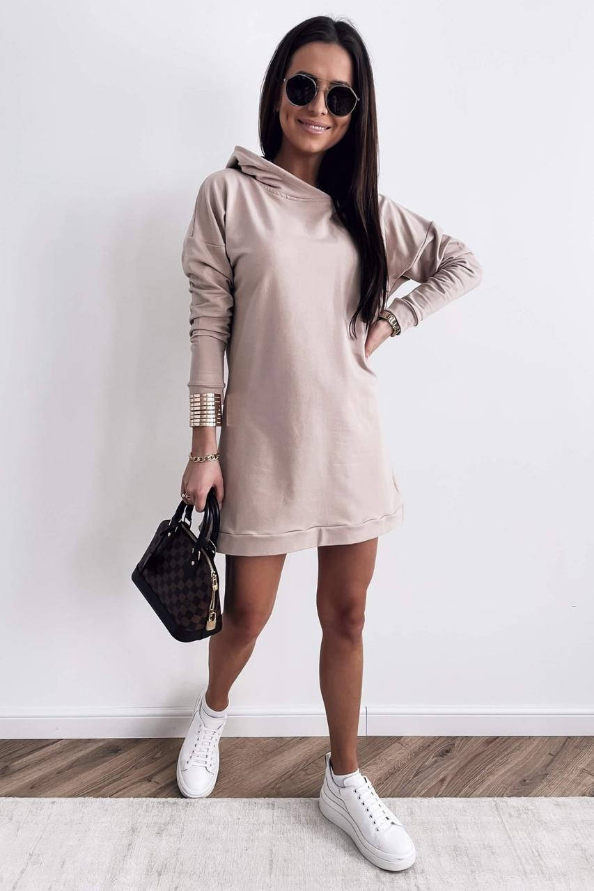 

Платье-туника женское молодежное с капюшоном,размер 42-46 (2цв)"NICOLE" купить недорого от прямого поставщика