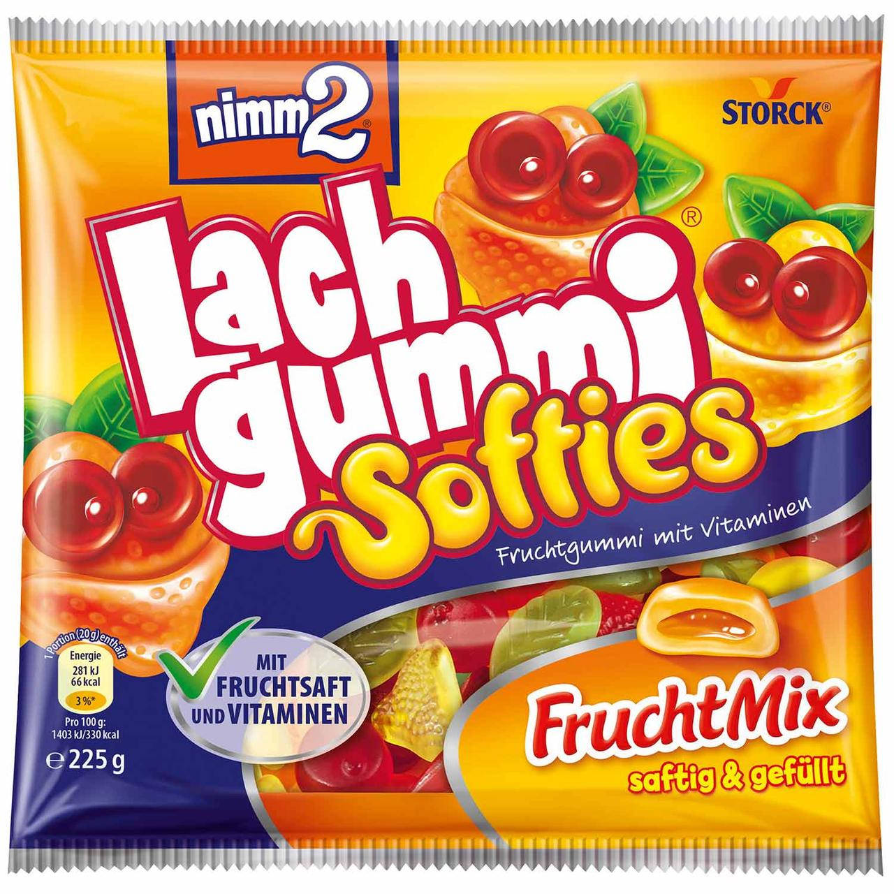 

Жевательный мармелад Lach Gummi Softies Frucht Mix Nimm2 225g