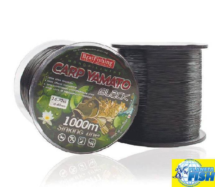 

Леска BratFishing Carp Yamato Black 1000м 0.45, Черный