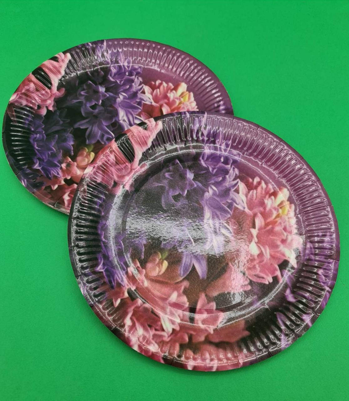 

Тарелки праздничные бумажные 23см"№52" Гортензия10шт (1 пачка)