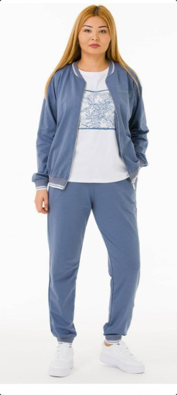 

Женский спортивный костюм тройка Sogo EG 1733-34 без капюшона Синий, 52