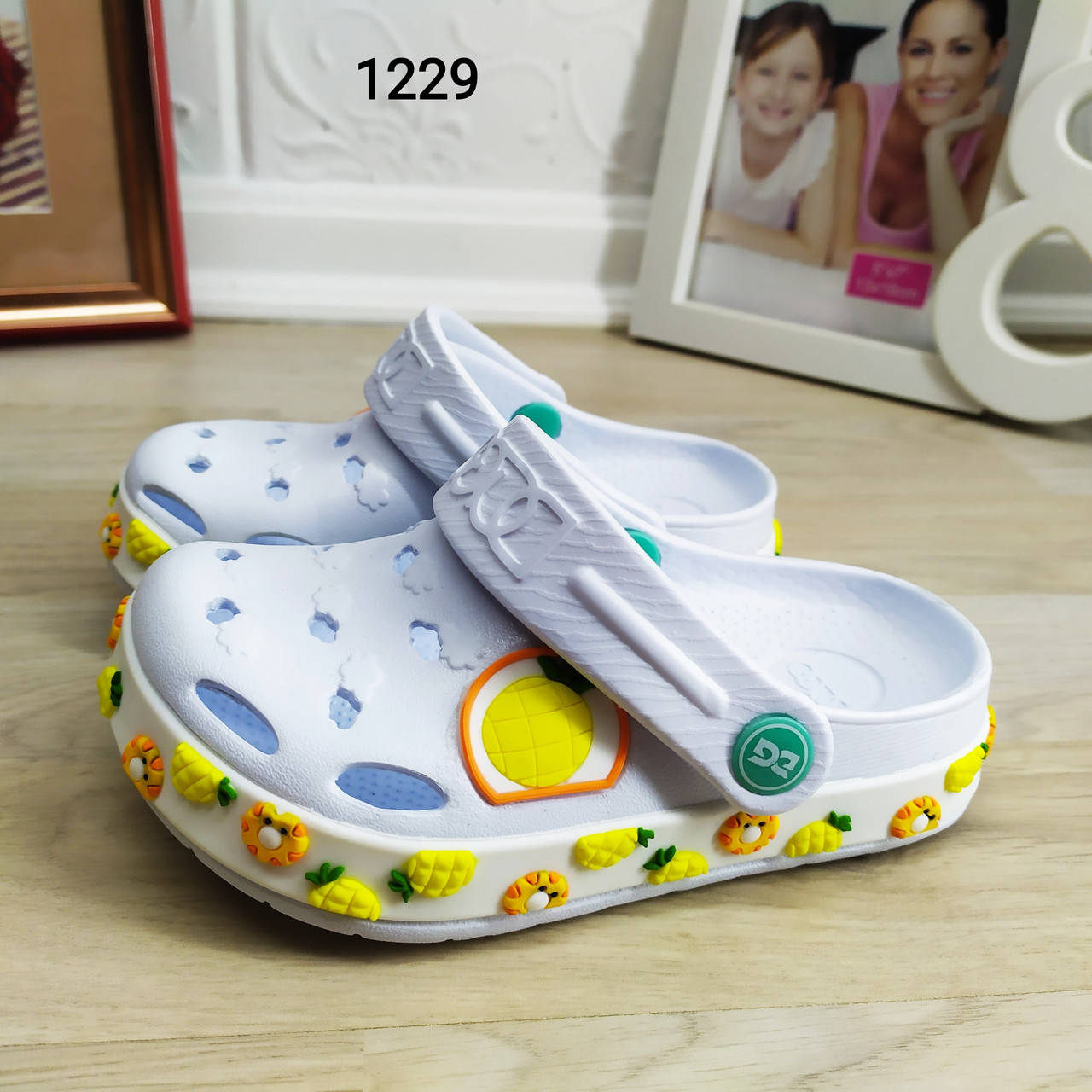 

Кроксы сабо детские для девочки белые Dago Style, Белый