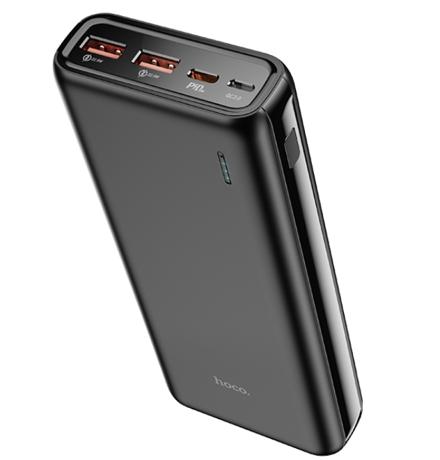 

Powerbank павербанк с быстрой зарядкой HOCO 20000mAh J80A |2USB/1Type-C, 22.5W, 5A, QC/PD| Черный