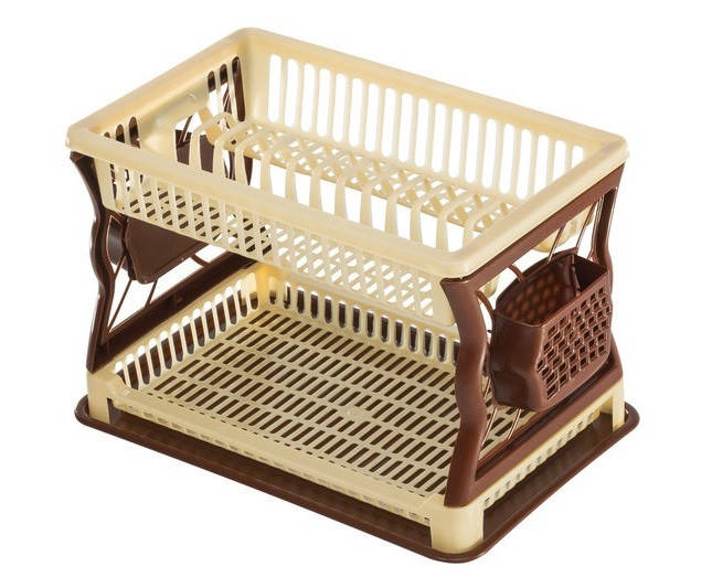 

Сушка для посуды R-Plastic 2 яруса 43*29*27,5см бежевая