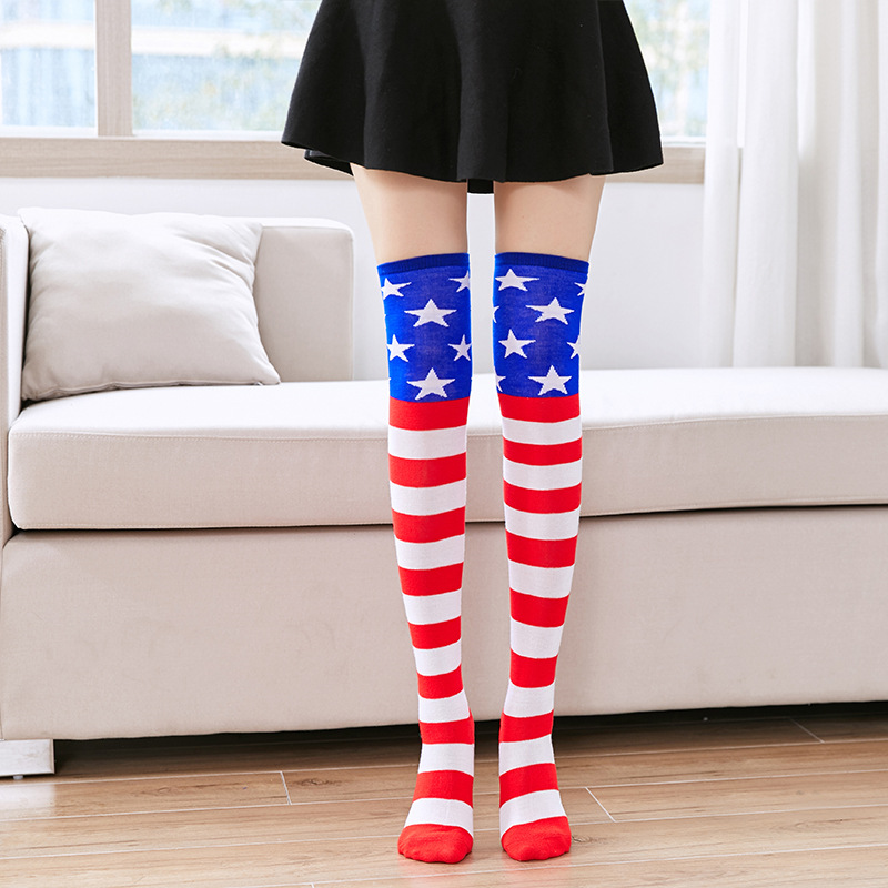 

Яркие гетры разных расцветок гольфы выше колена веселые чулки америка Код 09-01034