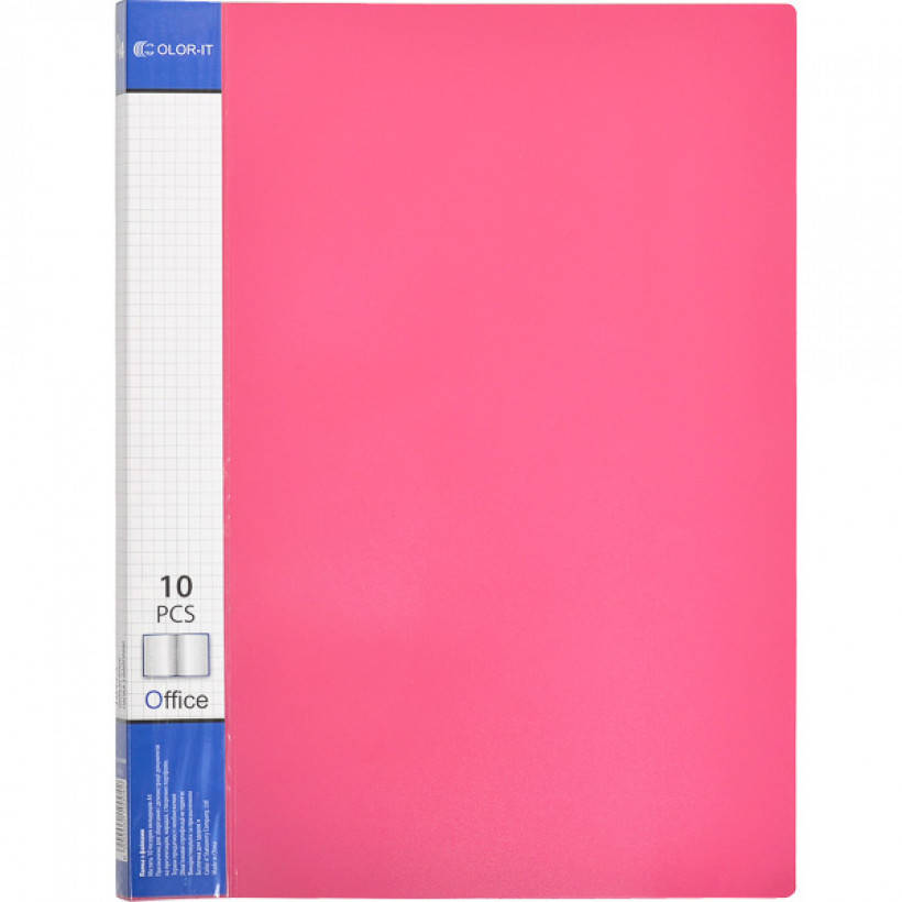 

Папка на 10 файлов А4, дисплей книга красный