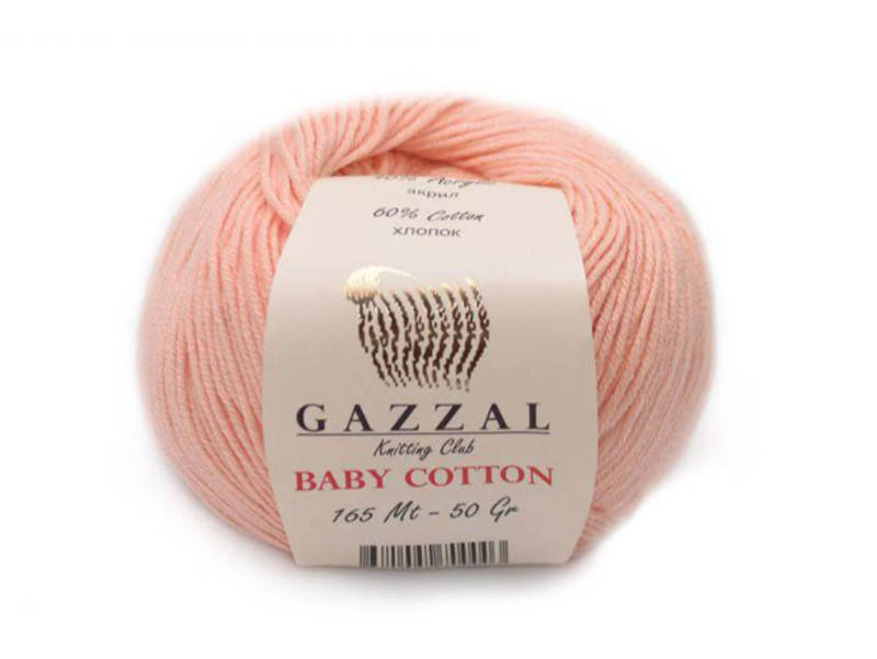 

Gazzal Baby Cotton, Персик №3412, Персиковый