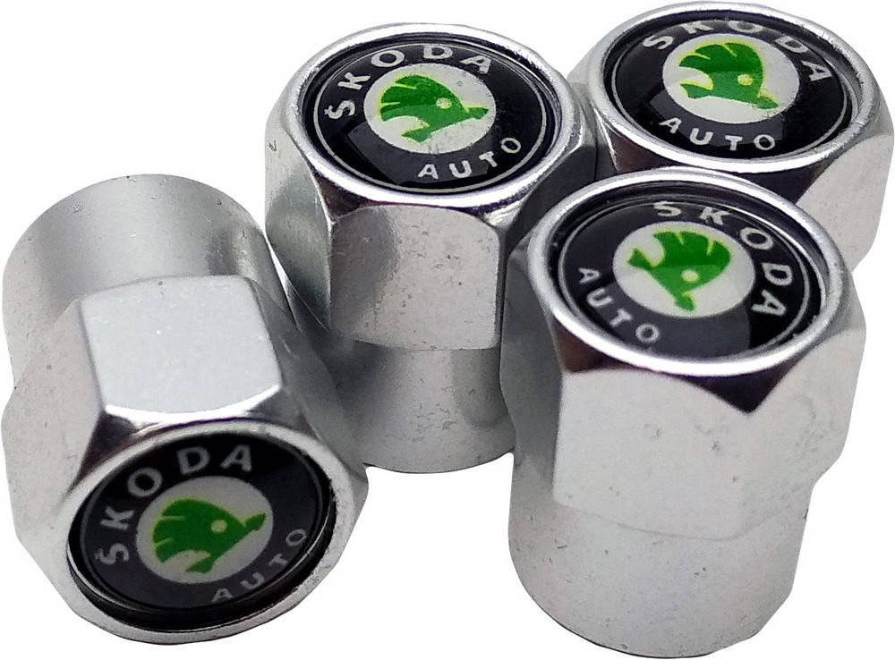 

Колпачки на Ниппель Skoda (4 шт) Silver, Серебристый