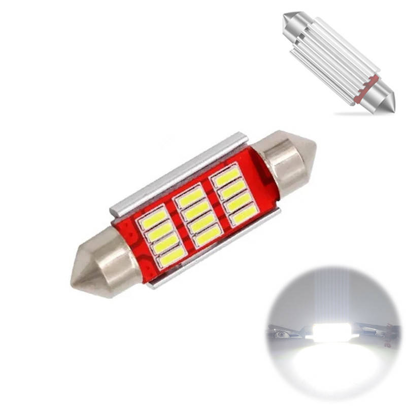 

Белая LED лампа в автомобиль с обманкой C5W C10W CANBUS 12 SMD 4014, 36мм