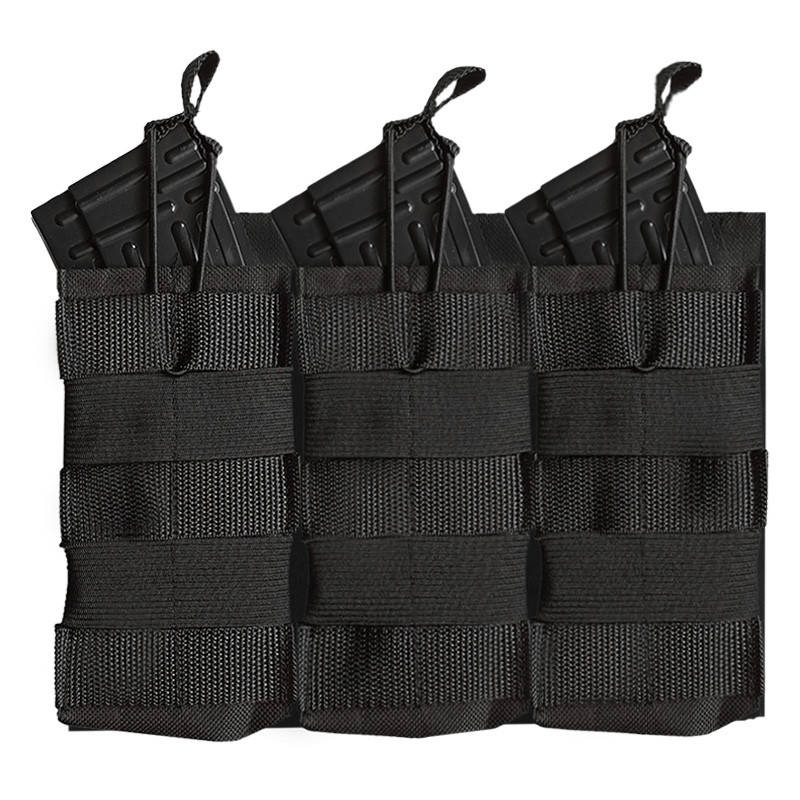 

Подсумок под 3 магазина АК / М16 открытый черный MOLLE OXFORD