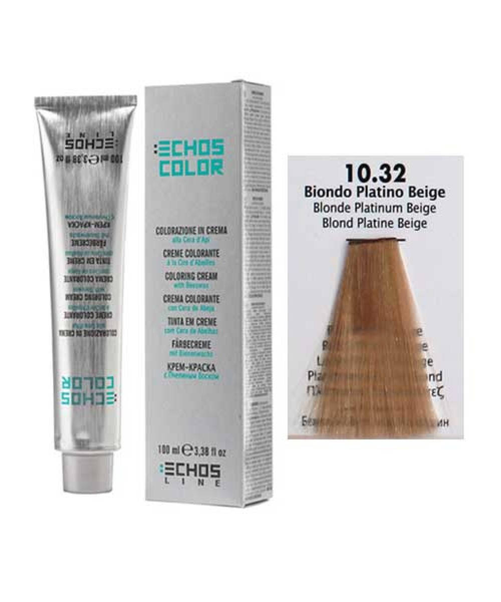

Краска для волос с пчелиным воском - Echosline Echos Color (Оригинал) №10.32 (бежевый платиновый блондин)