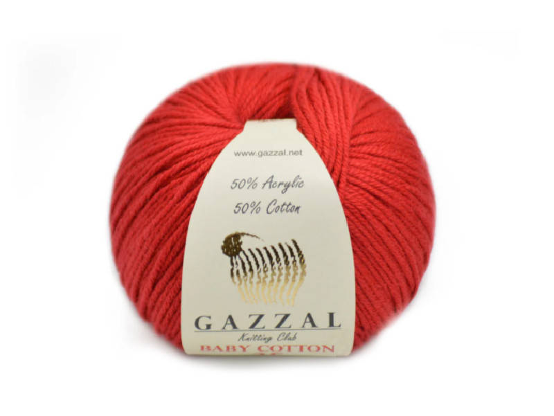 

Gazzal Baby Cotton-25, Рубин №3439, Красный