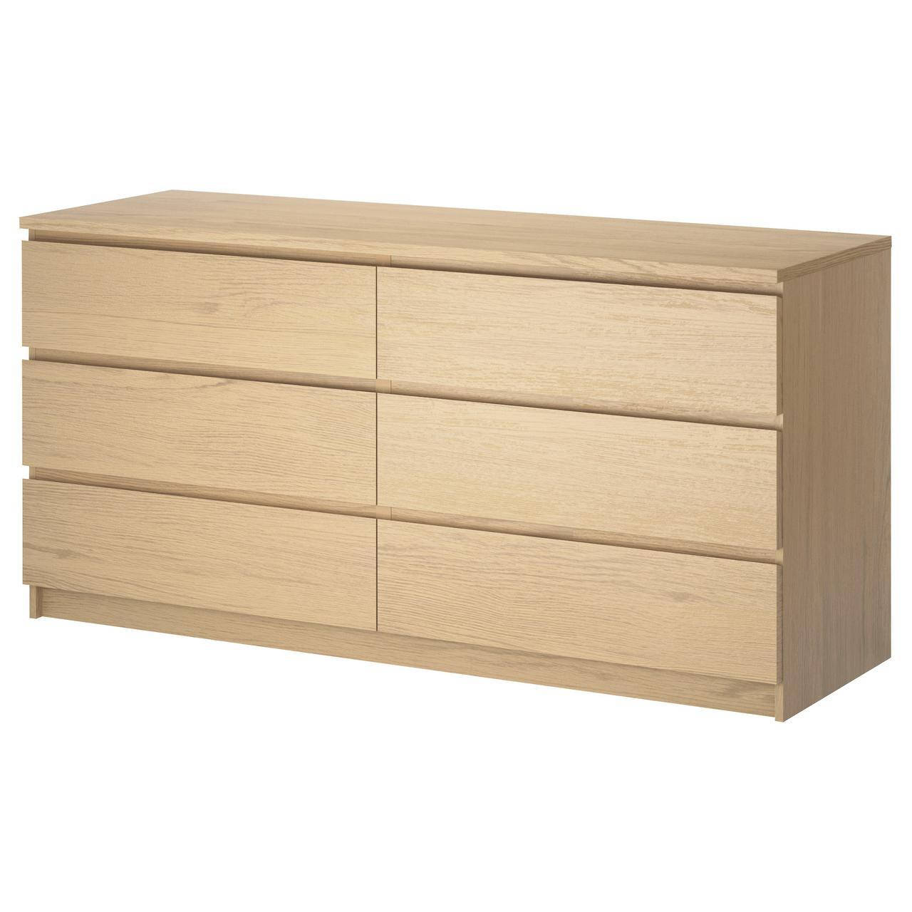 

IKEA MALM (904.035.87) Комод, 6 ящиков, дубовый шпон