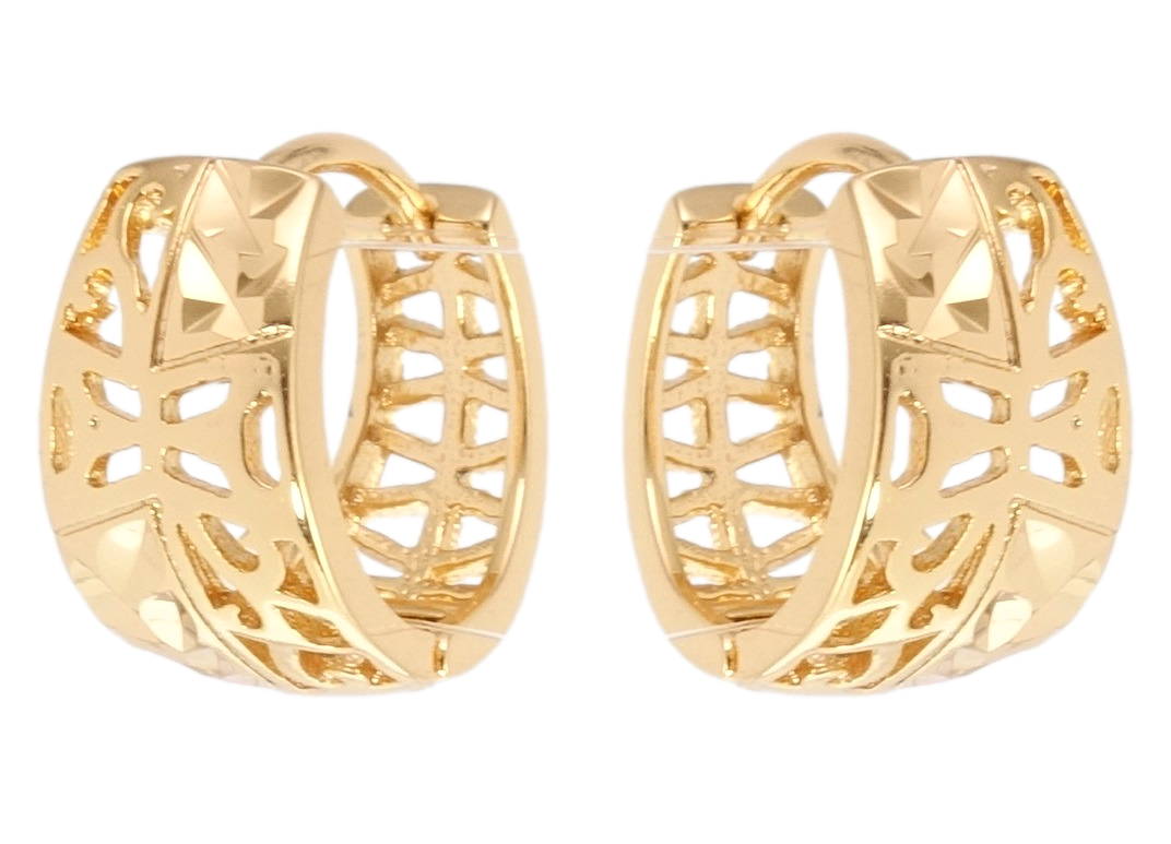 

Серьги Xuping Позолота 18K колечки "Декоративный резной орнамент"