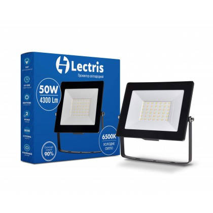 

ПРОЖЕКТОР LED 50Ватт 6500K 4300Лм 185-265V IP65. LECTRIS.