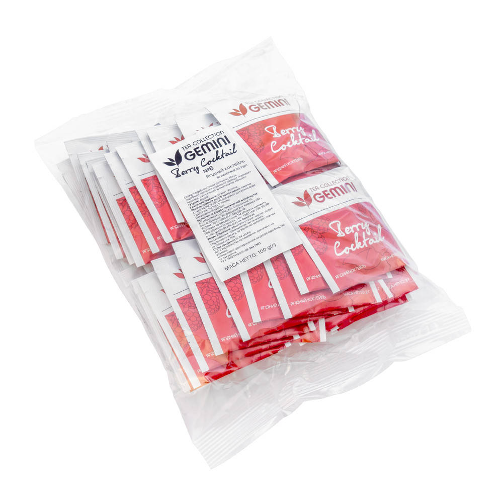 

Чай фруктовый Gemini Tea Collection Berry Cocktail пакетированный 50 х 2 г