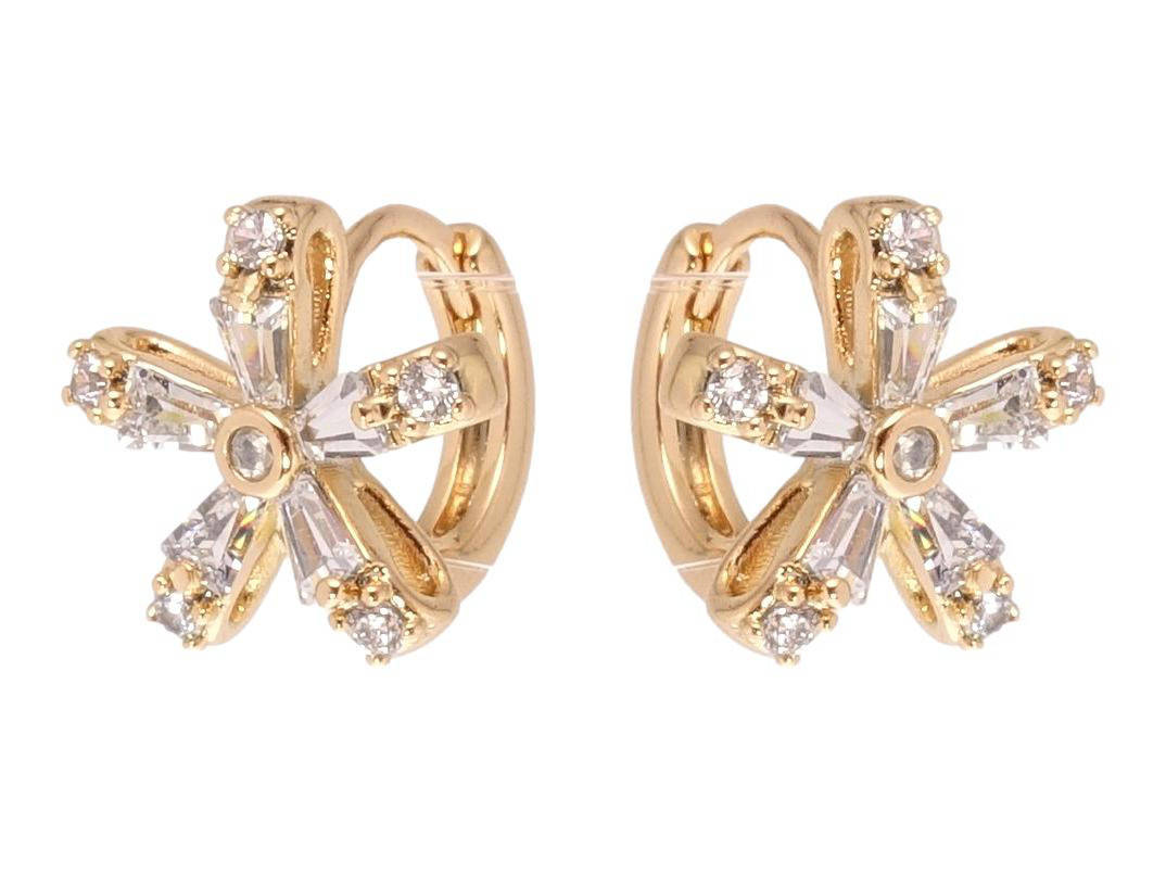 

Серьги Xuping Позолота 18K колечки "Кристальные цветочки"