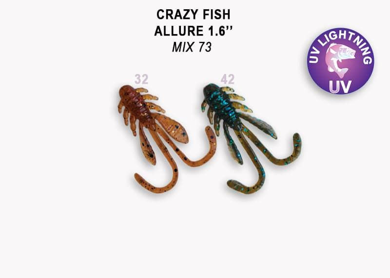 

Съедобный силикон Crazy Fish Allure 1.6" 23-40-M73-6 кальмар