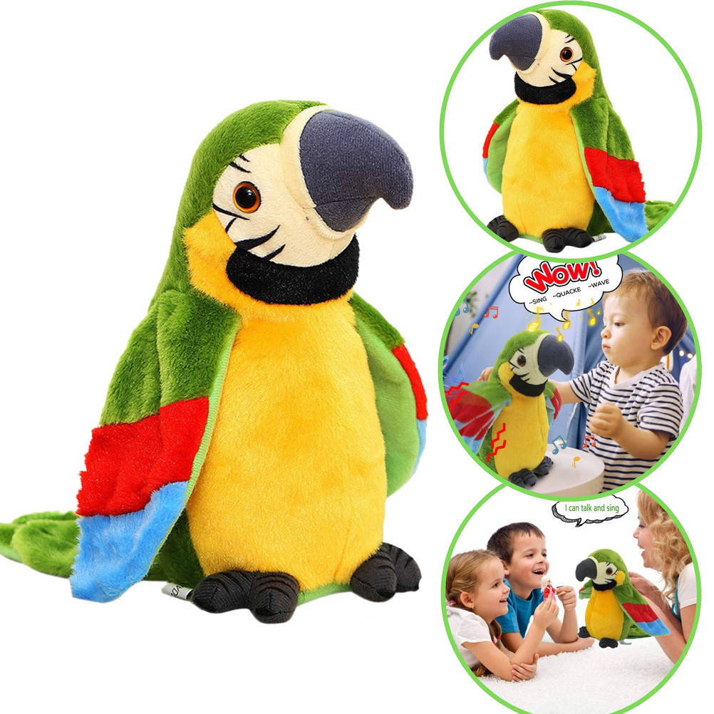 

Интерактивная игрушка-повторюшка Попугай Parrot Talking 22 см Зелёный /Мягкая игрушка Говорящий Попугай