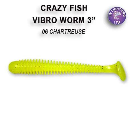 

Съедобный силикон Crazy Fish Vibro worm 3" 11-75-6-6 кальмар
