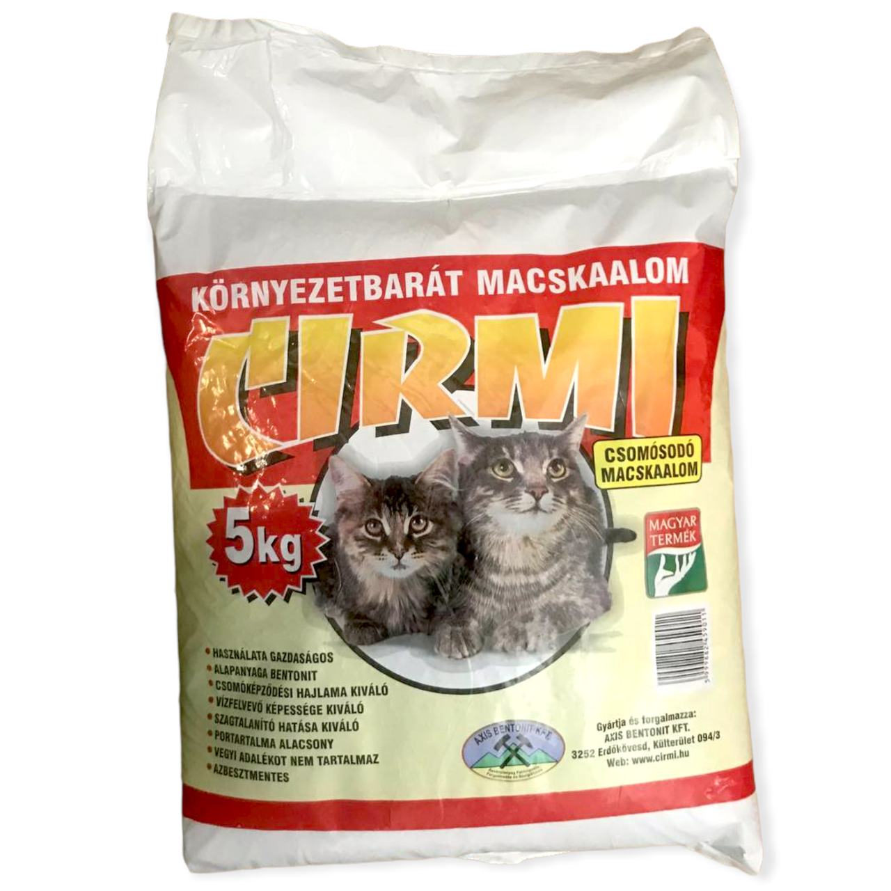 

Наполнитель для кошачьего туалета Axis Bentonit Kft. Cirmi бентонитовый 5 кг