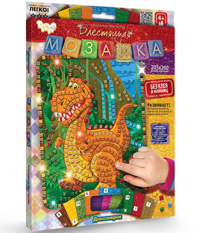 

Набор для творчества DankoToys DT БМ-02-01 Мозаика блестящая Динозаврик