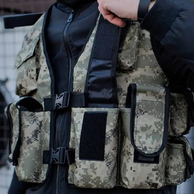 

Жилет разгрузочный / Розгрузка на 10 карманов / Тактическая разгрузка РПС. DA-834 Цвет: пиксель