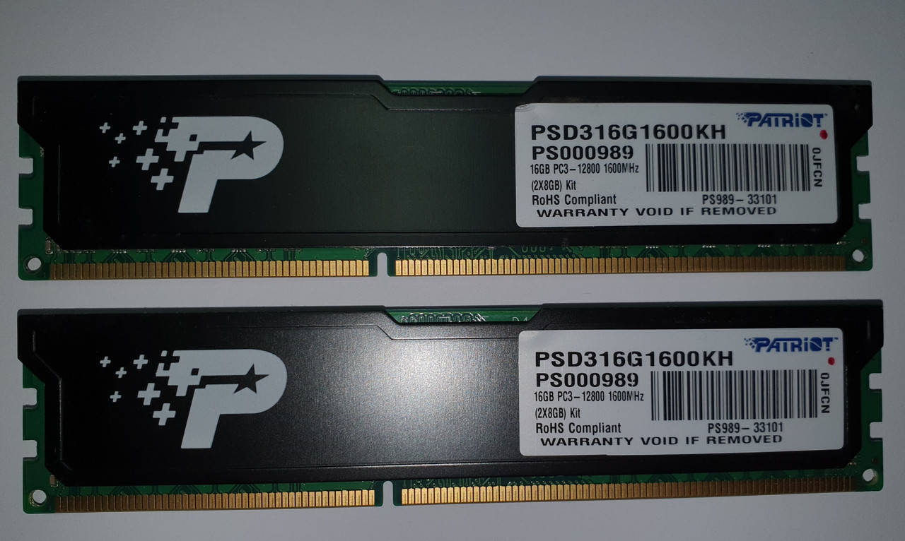 

Оперативная память Patriot DDR3-1600 8 Gb PC3-12800 PSD316G1600KH
