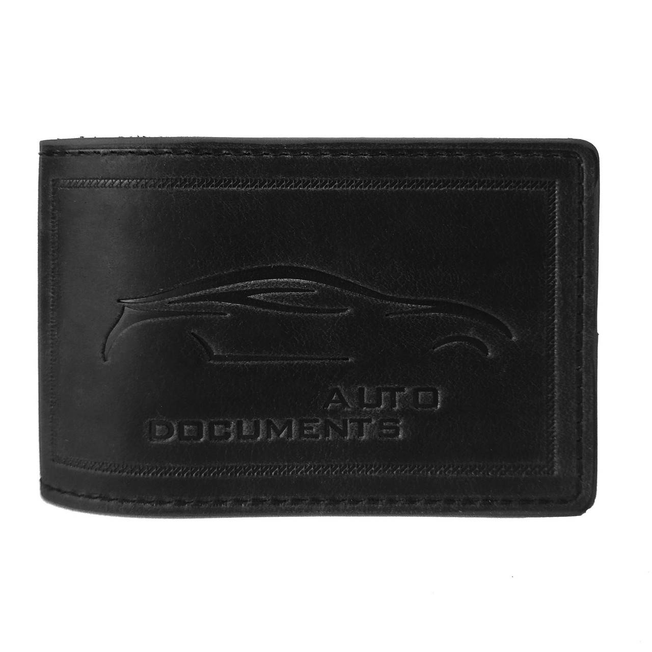 

Кожаная обложка для авто-документов PJ черная, Черный