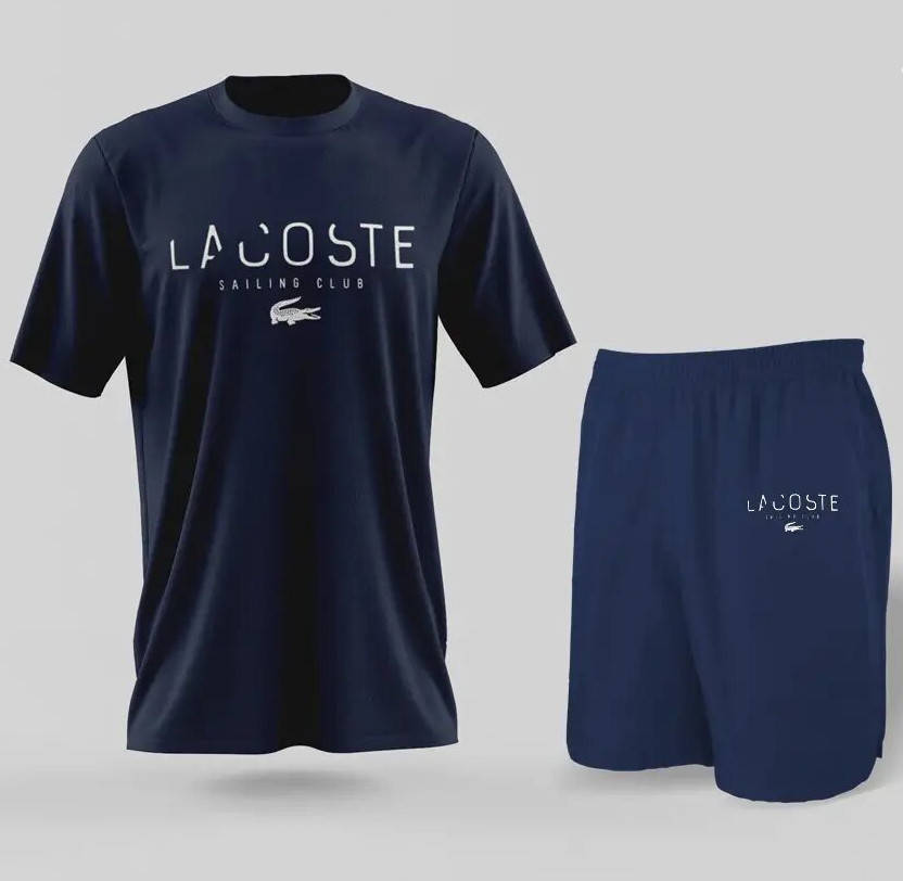 

Мужской спортивный комплект костюм LaCoste Мужская футболка с шортами LaCoste синий набор
