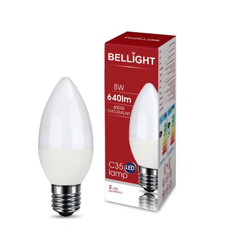 

Лампа светодиодная LED С35 220V/8W E27 4000K