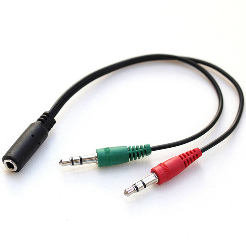 

Переходник для наушников Kotion Each 4pin 3.5 мм F - 2 x 3pin 3.5 мм M 0.2 м Black (AYA-1F2M-BK), Черный