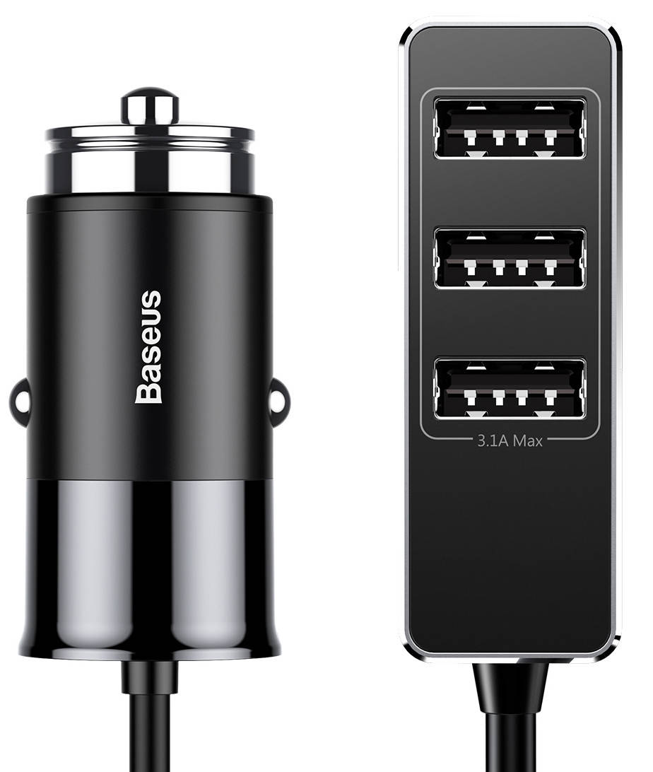 

Автомобильное зарядное устройство в прикуриватель Baseus 4xUSB 5.5А Черный (CCTON-01)