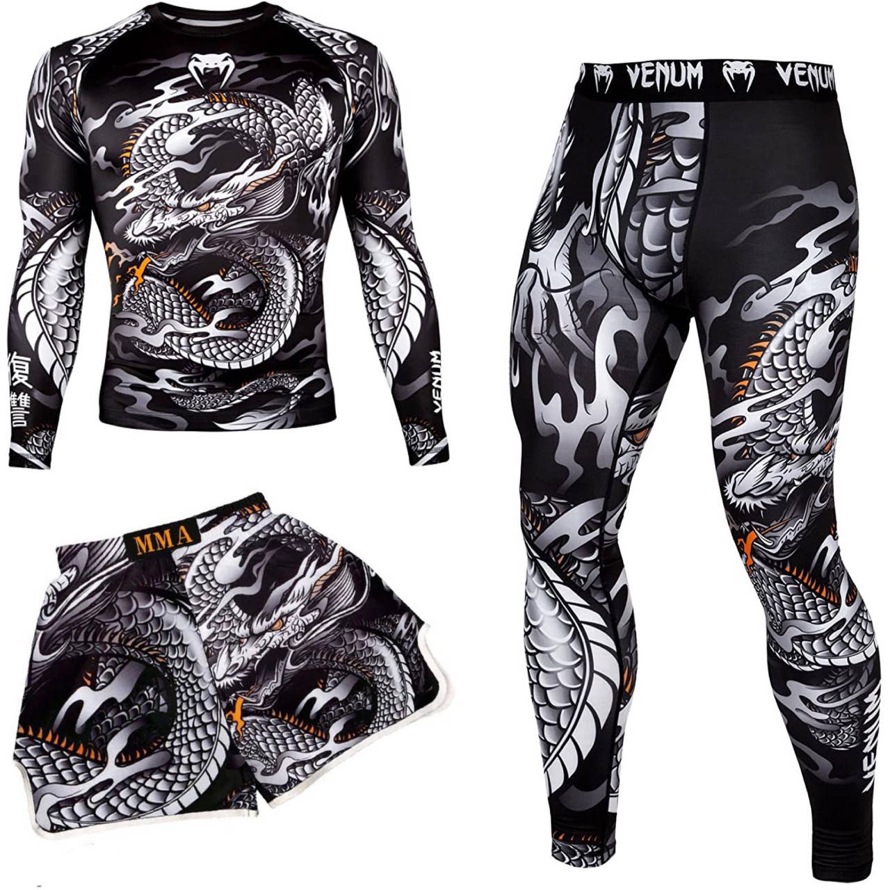 

Мужской компрессионный костюм Venum Dragon 3в1 : Рашгард, шорты, леггинсы., комплект 2XL