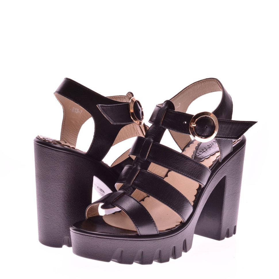 

Босоножки женские на тракторной подошве La Rose 813 Черная кожа