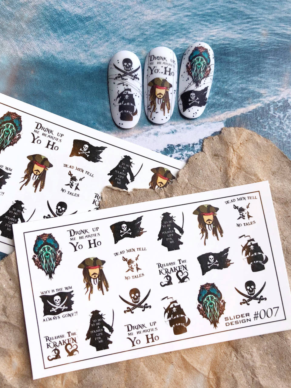 

Слайдер-дизайн SLIDIZ водная наклейка для ногтей Пираты, Джек Воробей