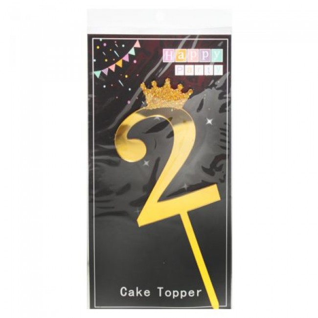 

Топпер в торт акриловый "Цифра золотая" - 2