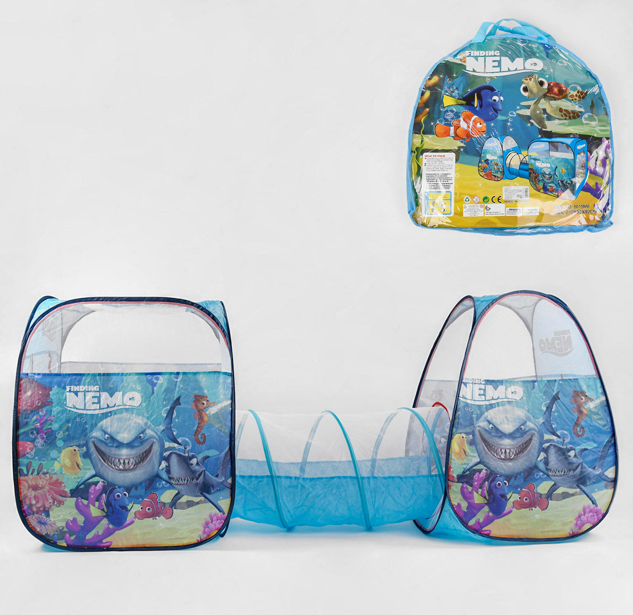 

Палатка с тоннелем Рыбки В поисках Немо 270 х92 х92 см, в сумке