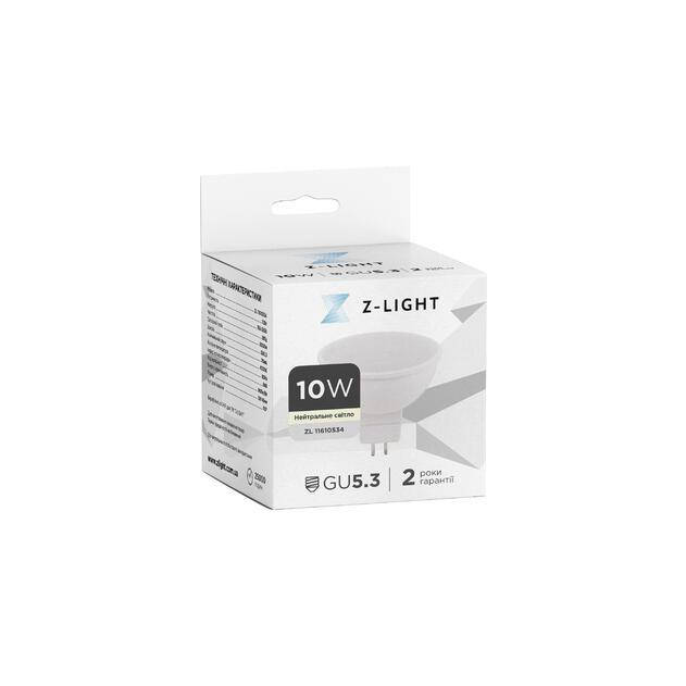 

Лампочка светодиодная LED GU5.3 10 Вт 4000К 900Lm 220 вольт MR16 Z-Light