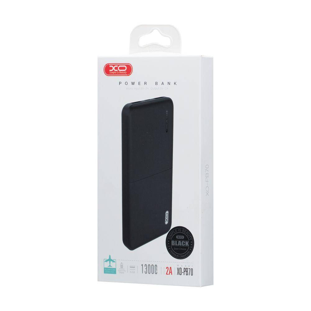 

Power Bank XO PB70 13000 мАч 2 USB / MicroUSB повербанк для зарядки телефона черный