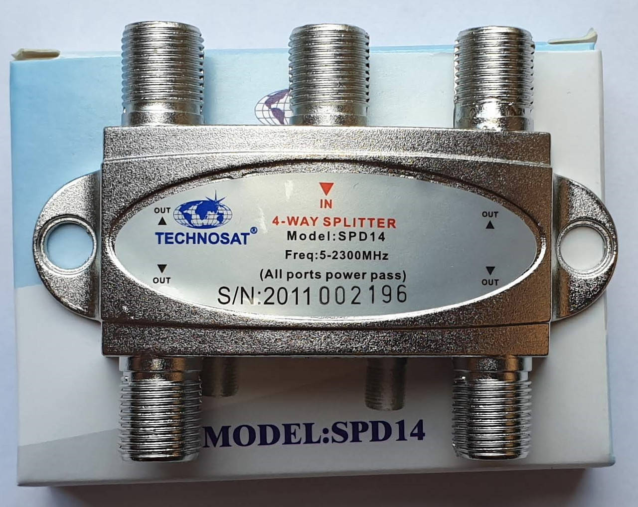 

Сплиттер 4-WAY Splitter Technosat SPD14 с проходом питания