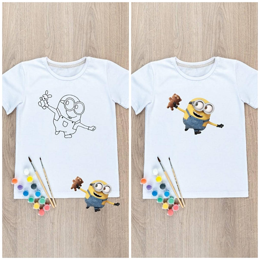 

Футболка раскраска для мальчика Миньоны 134