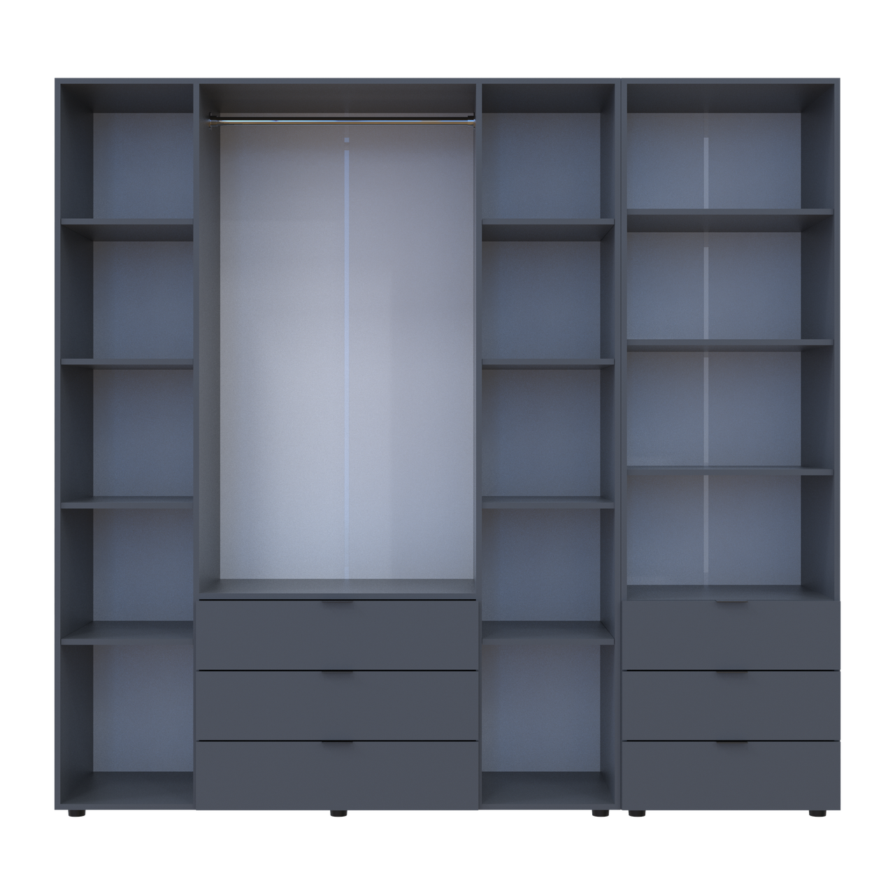 Шафа для одягу Doros Гелар Графіт 4ДСП з пеналом 215х49.5х203.4 (42005170) 5