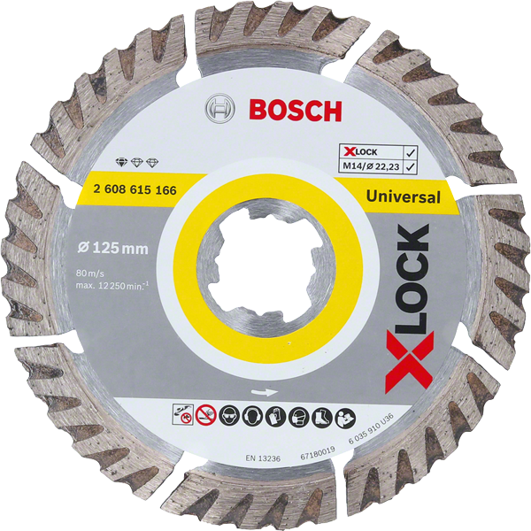 

Диск алмазный отрезной Bosch X-Lock Standard for Universal (125х22.23 мм) (2608615166)
