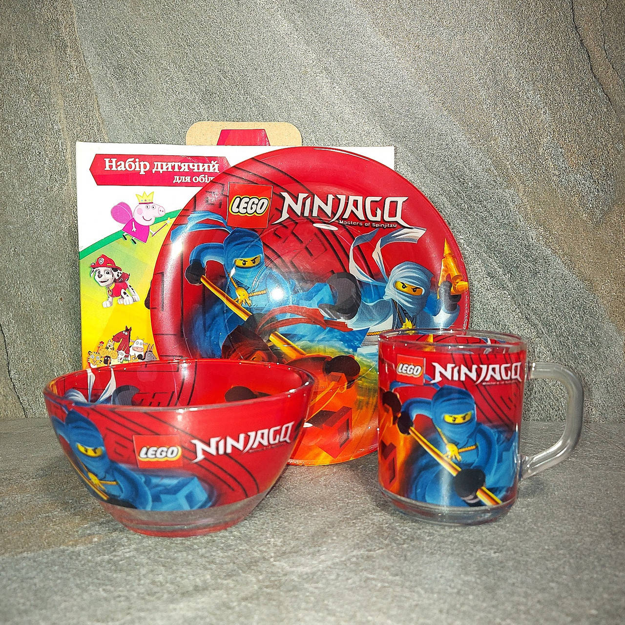 

Набор детской посуды из ударопрочного стекла Ninjago (Ниндзяго), детская посуда