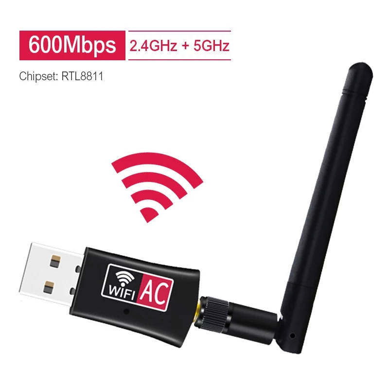 

AC Wifi адаптер двухдиапазонный RTL8811CU 2.4/5Ghz 600Mbps 802.11b/n/g/ac