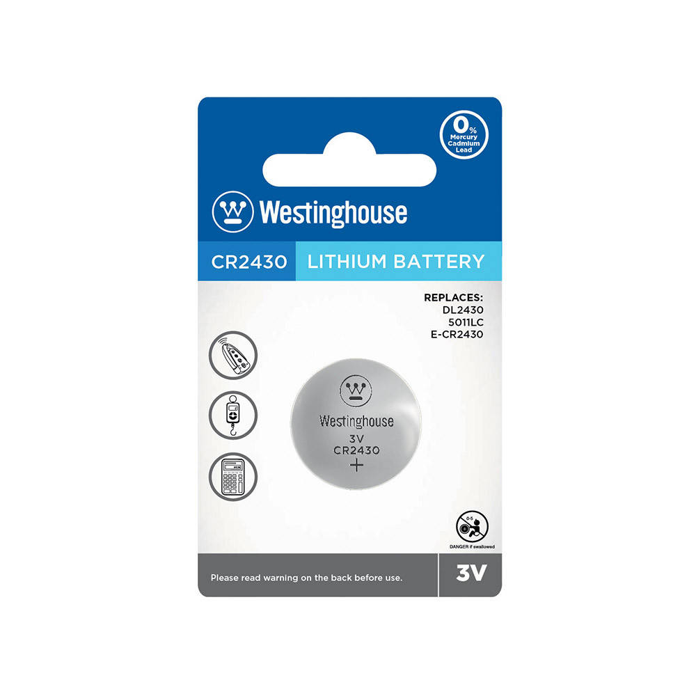 

Литиевая батарейка Westinghouse Lithium "таблетка" CR2430 1шт / уп blister