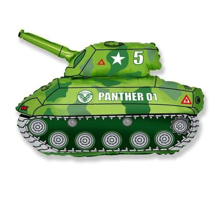 

Фольгированный шар мини фигура Танк 33х30см (12"), Зелёный